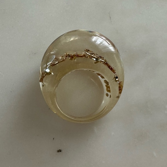 Louis Vuitton Resin & Crystal Inclusion Dome Band Ring. Size 6 - Picture 2 of 2